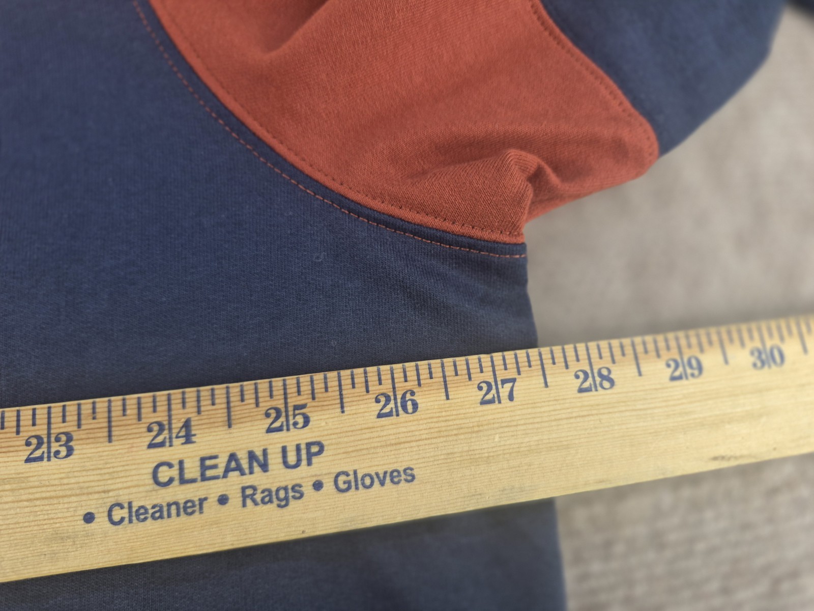 Orvis Midweight T-shirt Men Sz XXL Dark Navy/Peach Long Sleeves Cotton Pocket