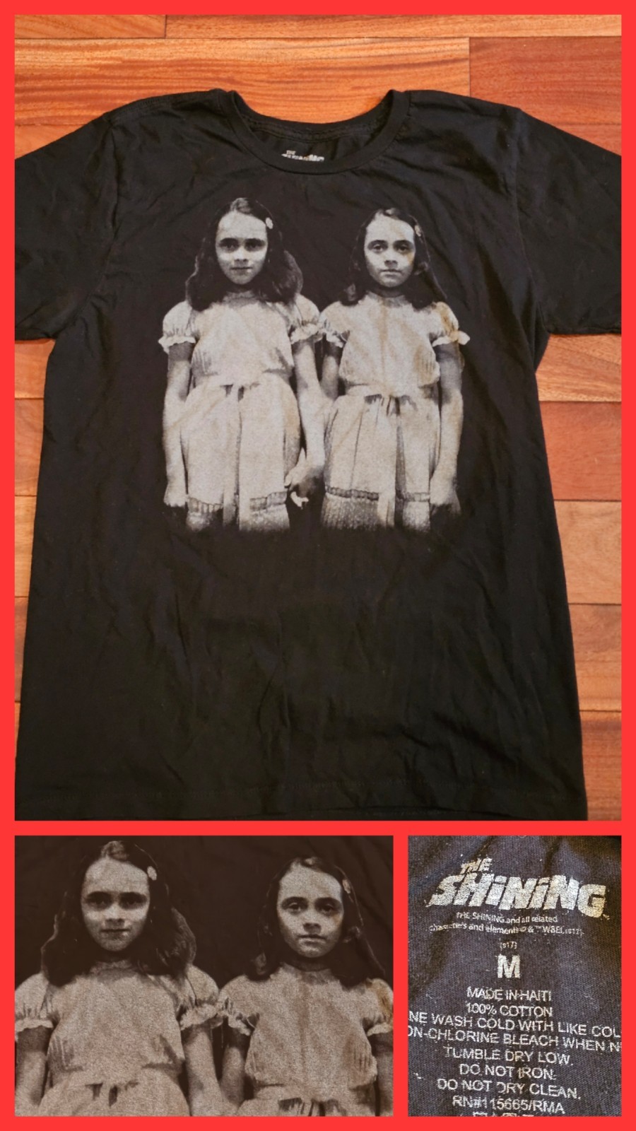 The Shining Grady Twins Redrum Kubrick Cult Movie Come And Play Horror T-Shirt M