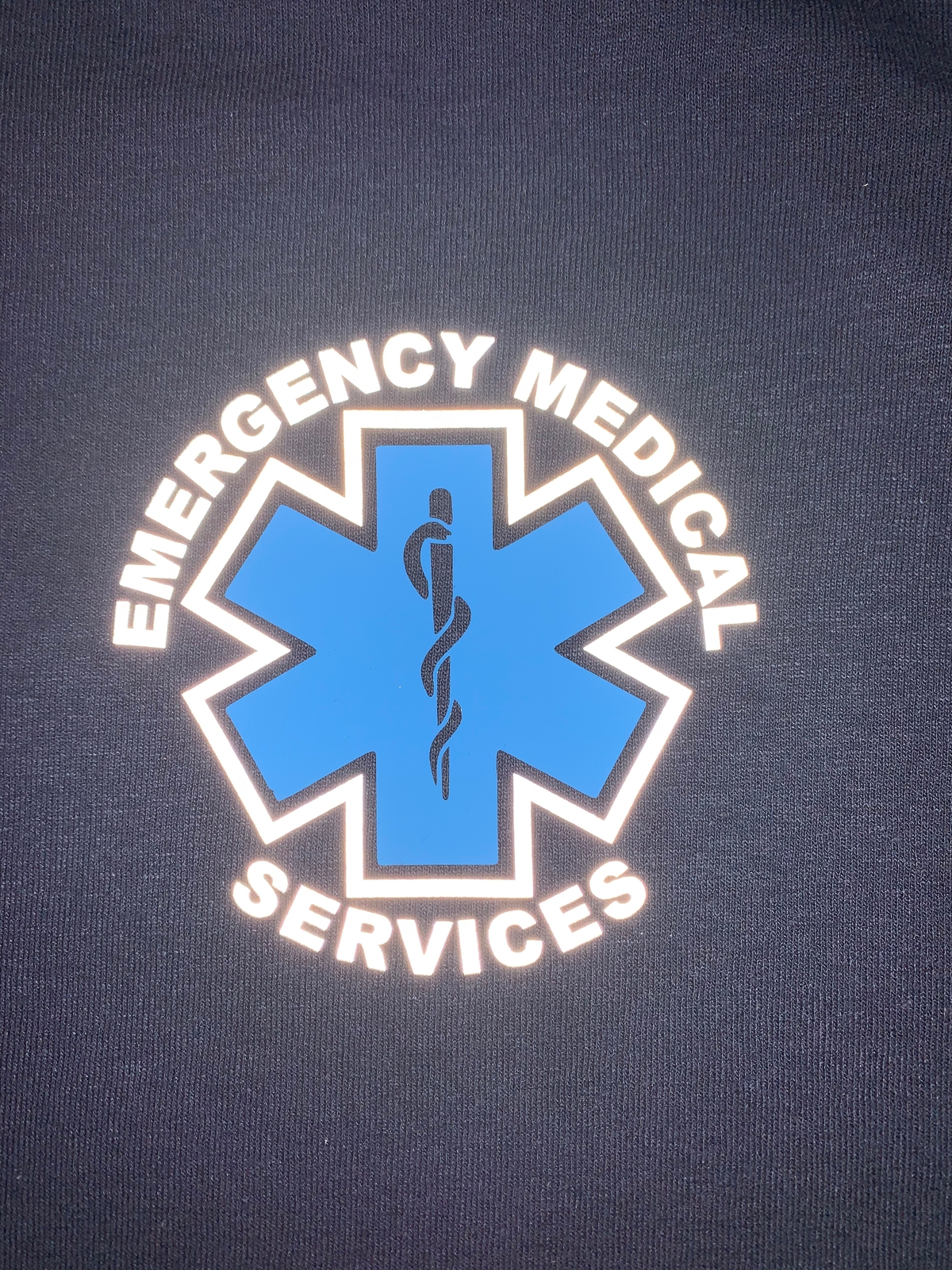 EMS EMT Paramedic Silver Reflective Long Sleeve Emergency Medical Navy Blue