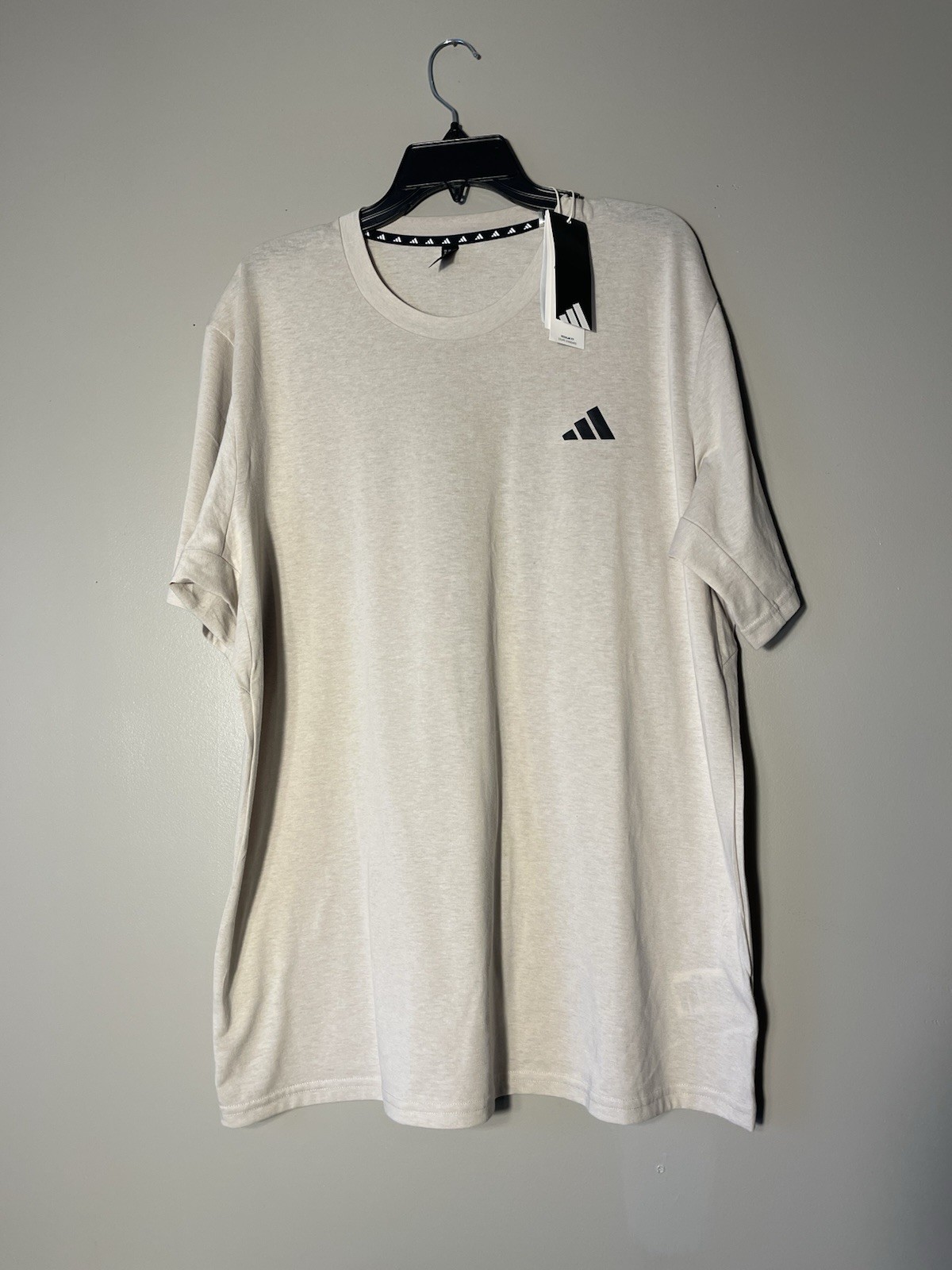 Adidas Sportswear Essentials Men’s Basic T-shirt Beige Size XL New