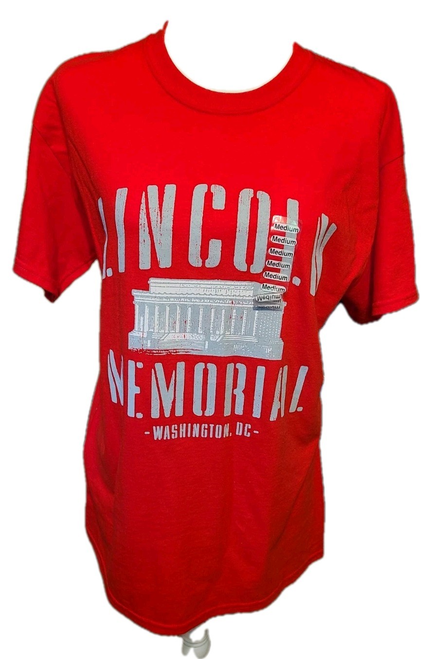 NWT Lincoln Memorial Men’s Medium ‘BLUE 84’ Brand Tshirt Color Red Gray