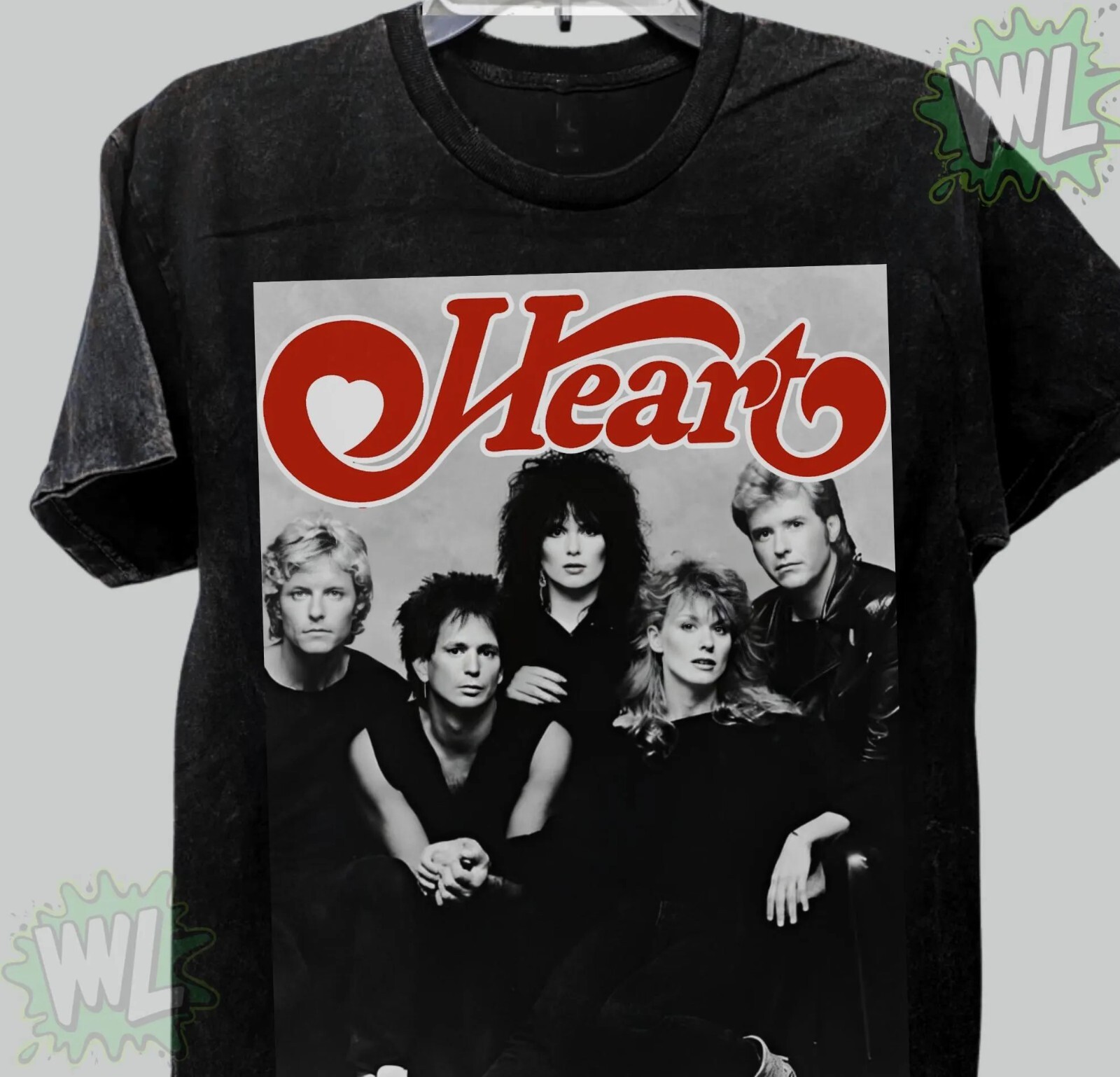 RARE! Heart Band member 2025 Black Cotton All size S-345XL Shirt HRL157
