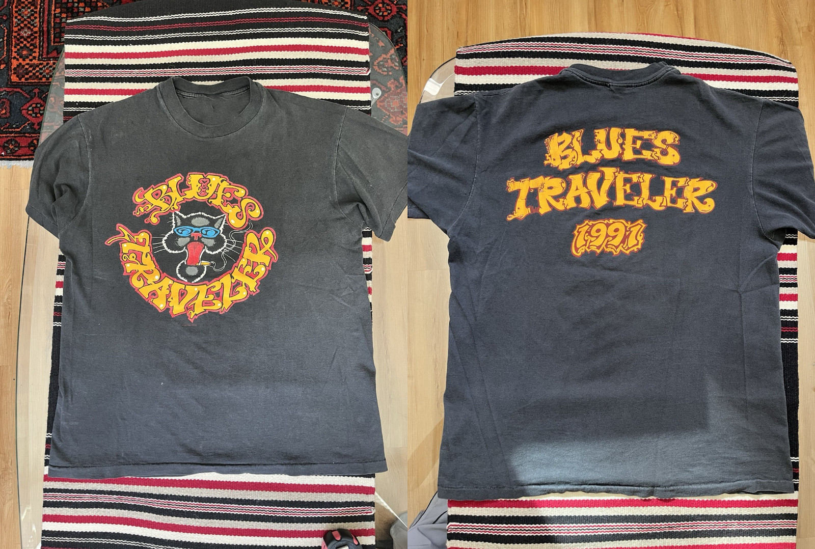 2 Sides Blues Traveler T Shirt Reprint Men’s 1993 Black Cotton L618