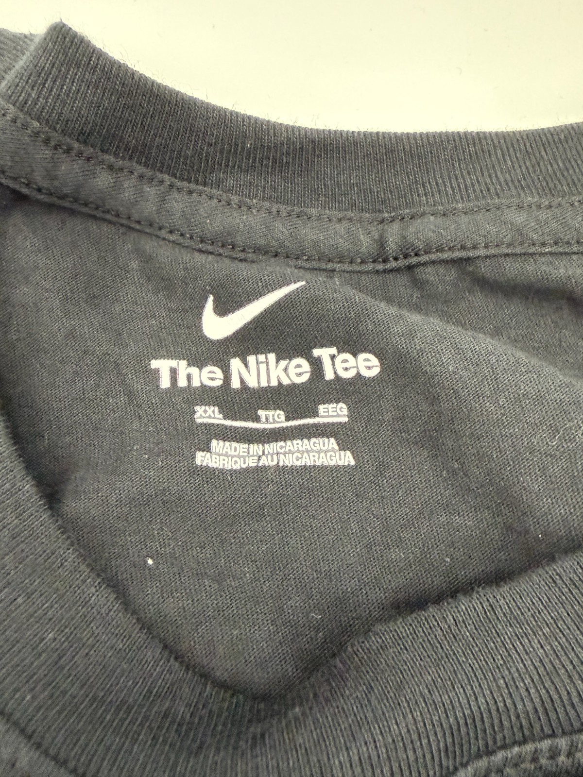 Nike Shirt Men XXL Black White Spell Out Wordmark Sportswear Cotton Tee