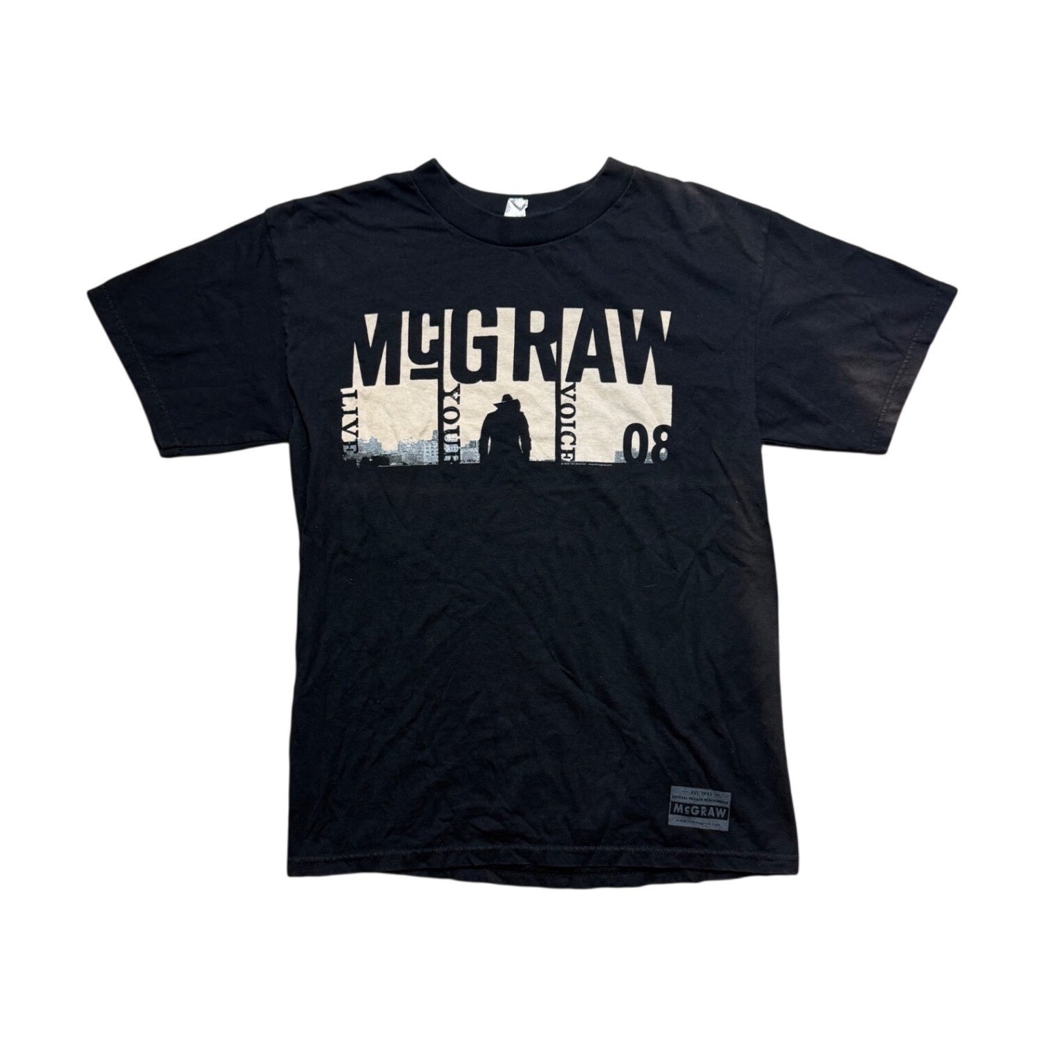 Tim McGraw Live Your Voice 08 Tour T-Shirt Mens Medium Black Country Concert Tee