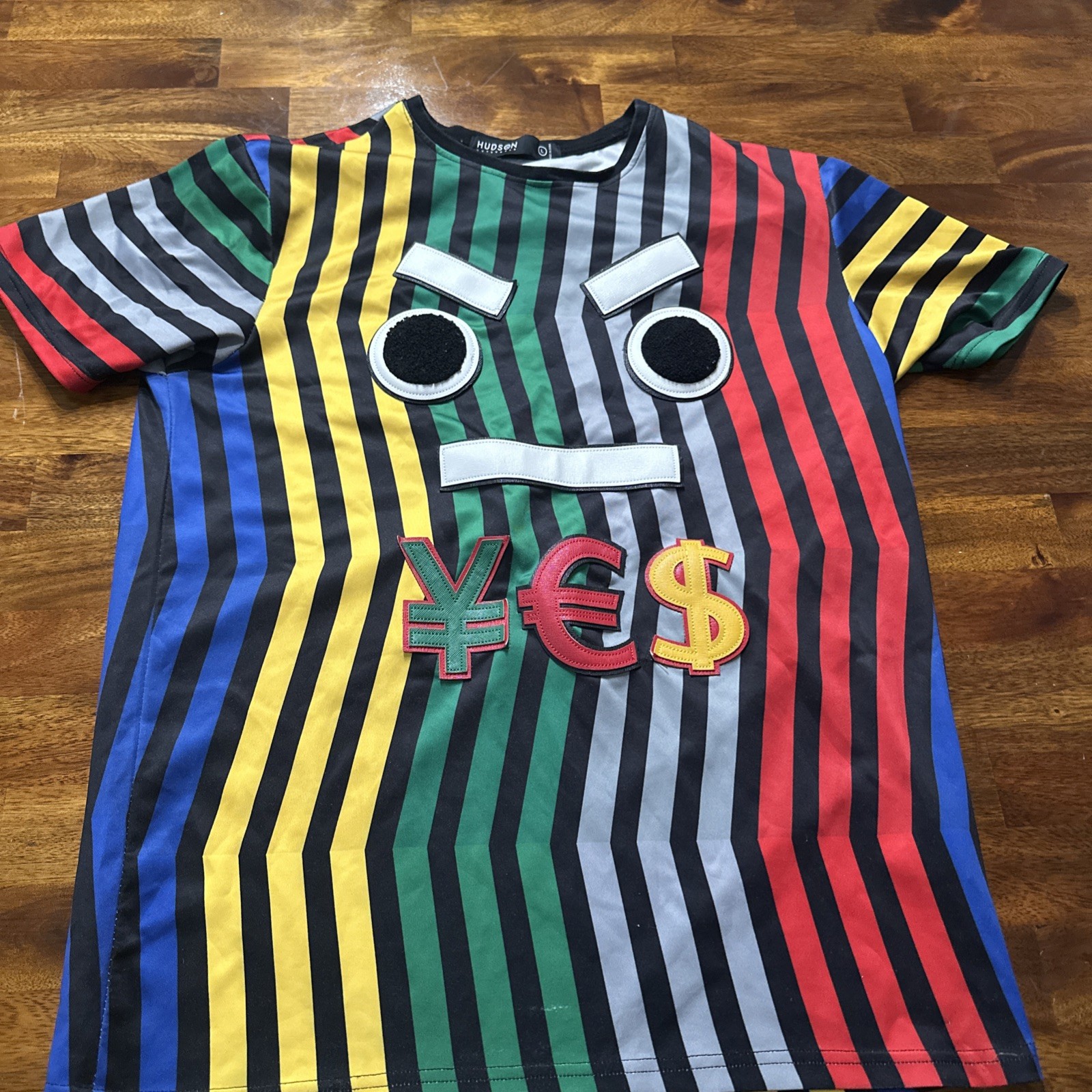 Mens Hudson Outerwear striped face shirt size Large Comfy 100 % polyester