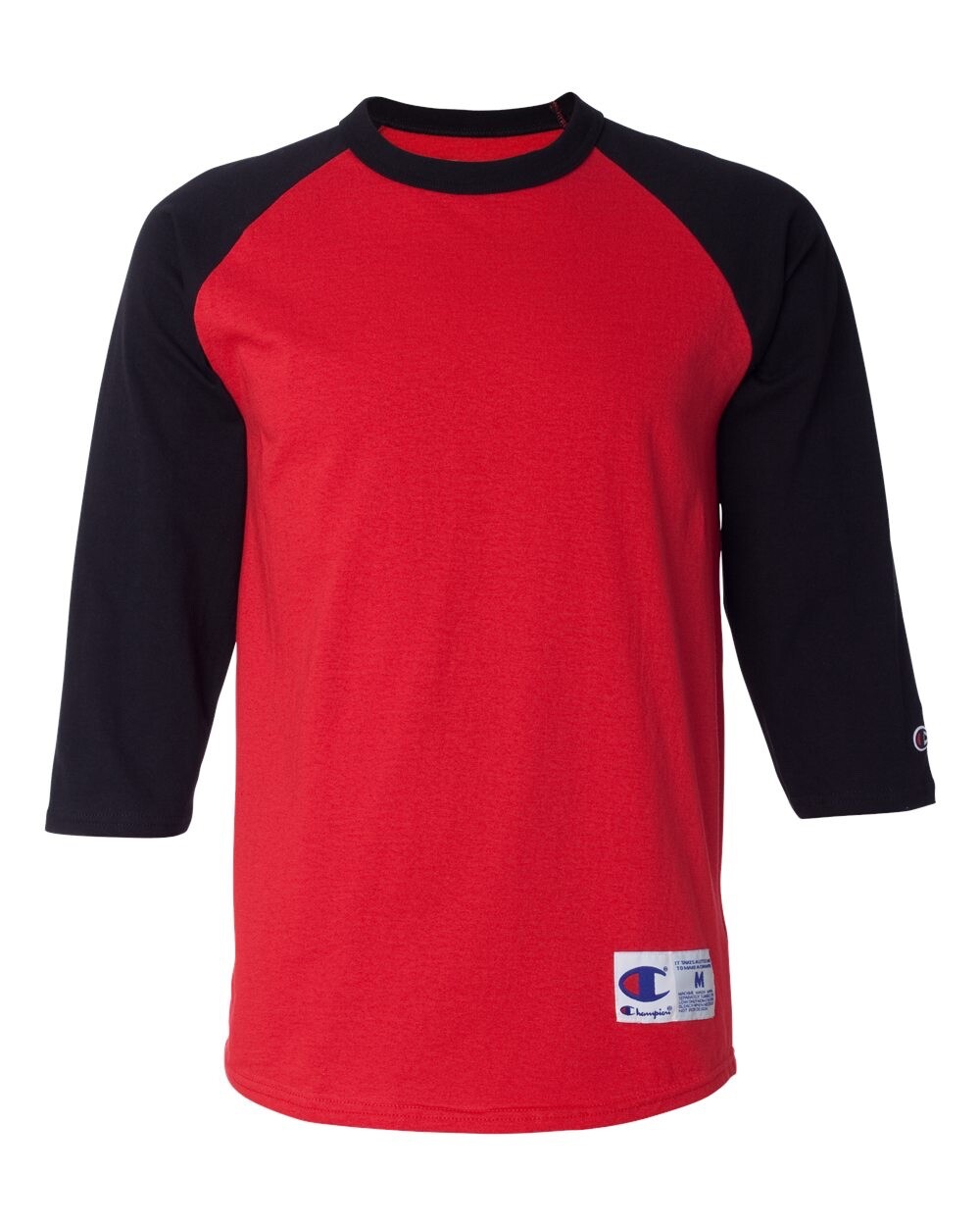 Champion Raglan Baseball Shirt Jersey Mens Tag-less T-Shirt 3/4 Sleeves NEW T137