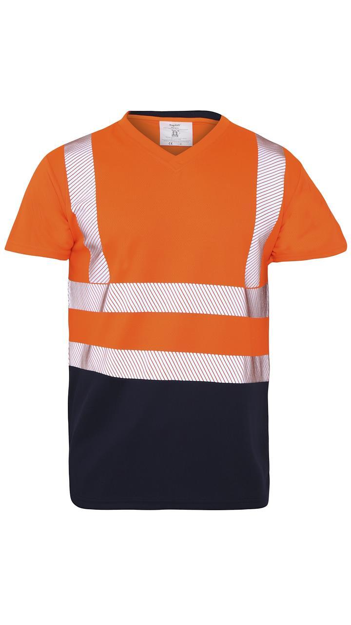 New Mens Hi Vis Viz Visibility Short Sleeve Safety Work Crew Neck Hi Viz T-Shirt