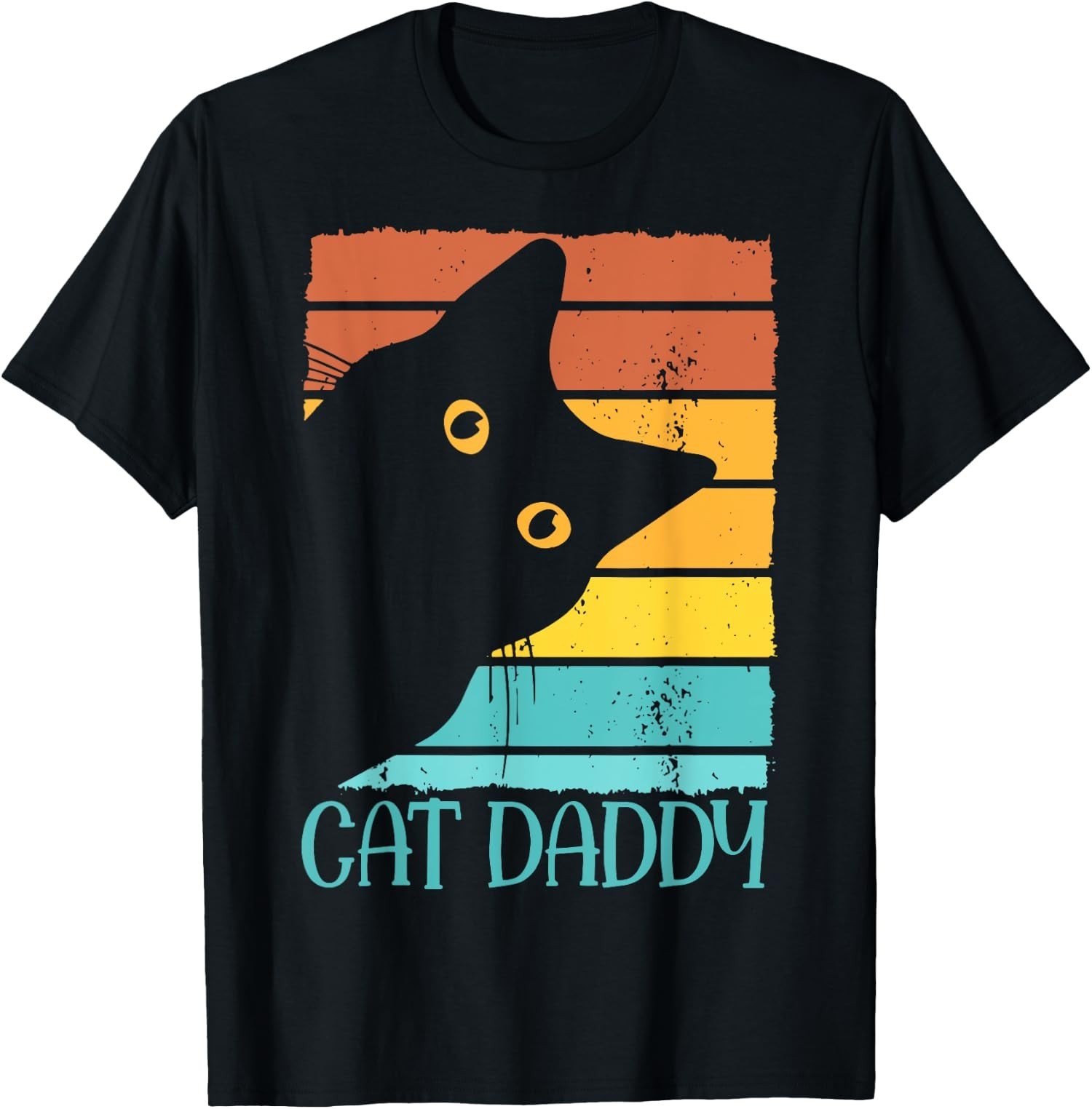 Cat Daddy – Retro Black Cat Funny Animal Lover Gift Unisex T-Shirt