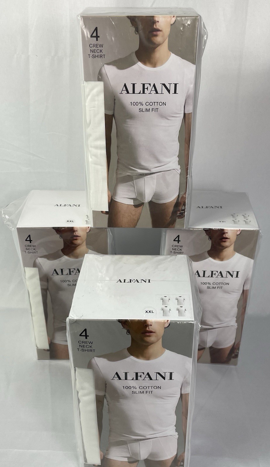 ALFANI Lot of 4 Men’s XXL 4-Pack Slim-Fit Solid Cotton Undershirts 16 Total NWT