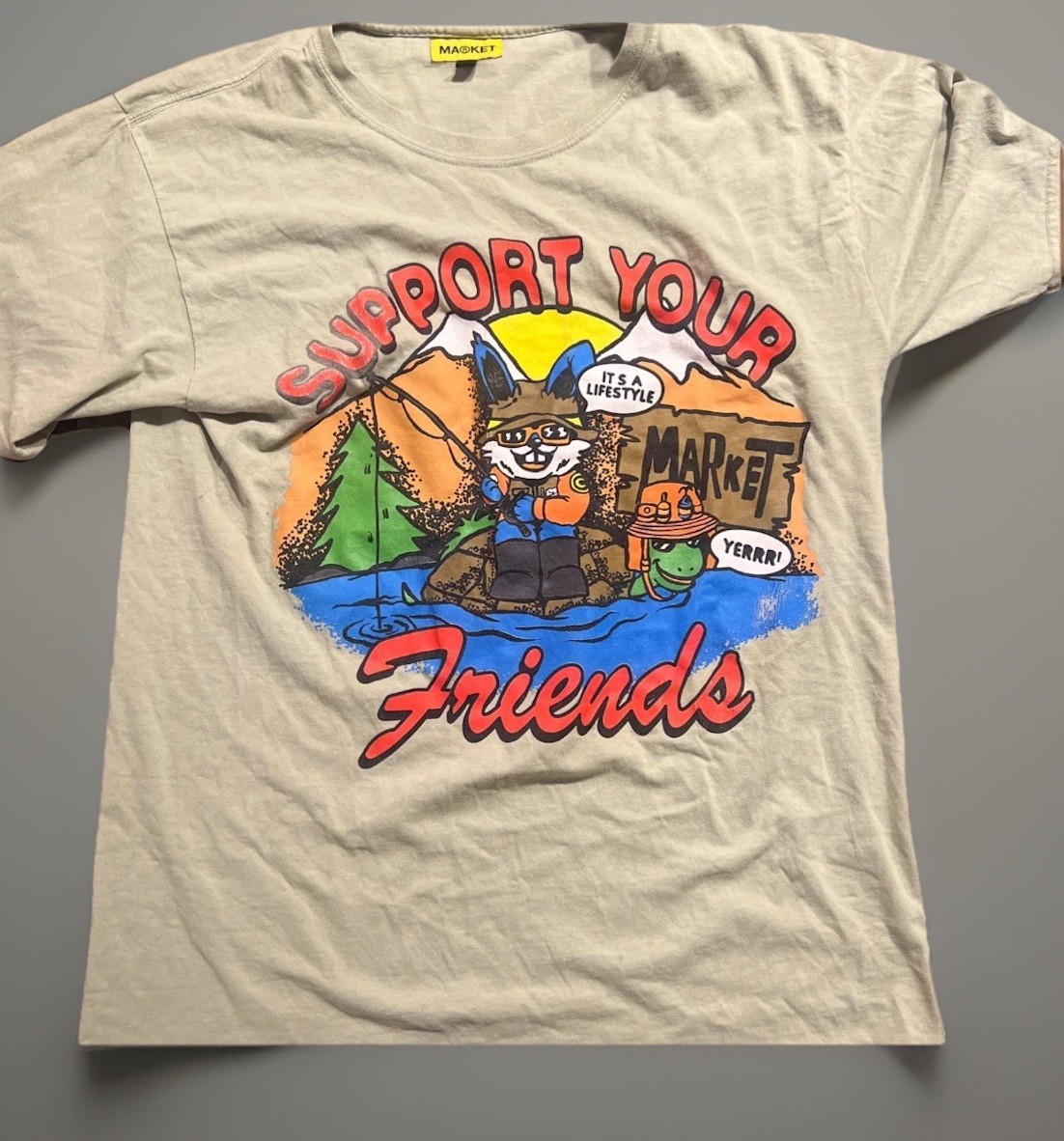 China Market Graphic T Shirt Large Outdoors Humor Lake Tee Casual Streetwear