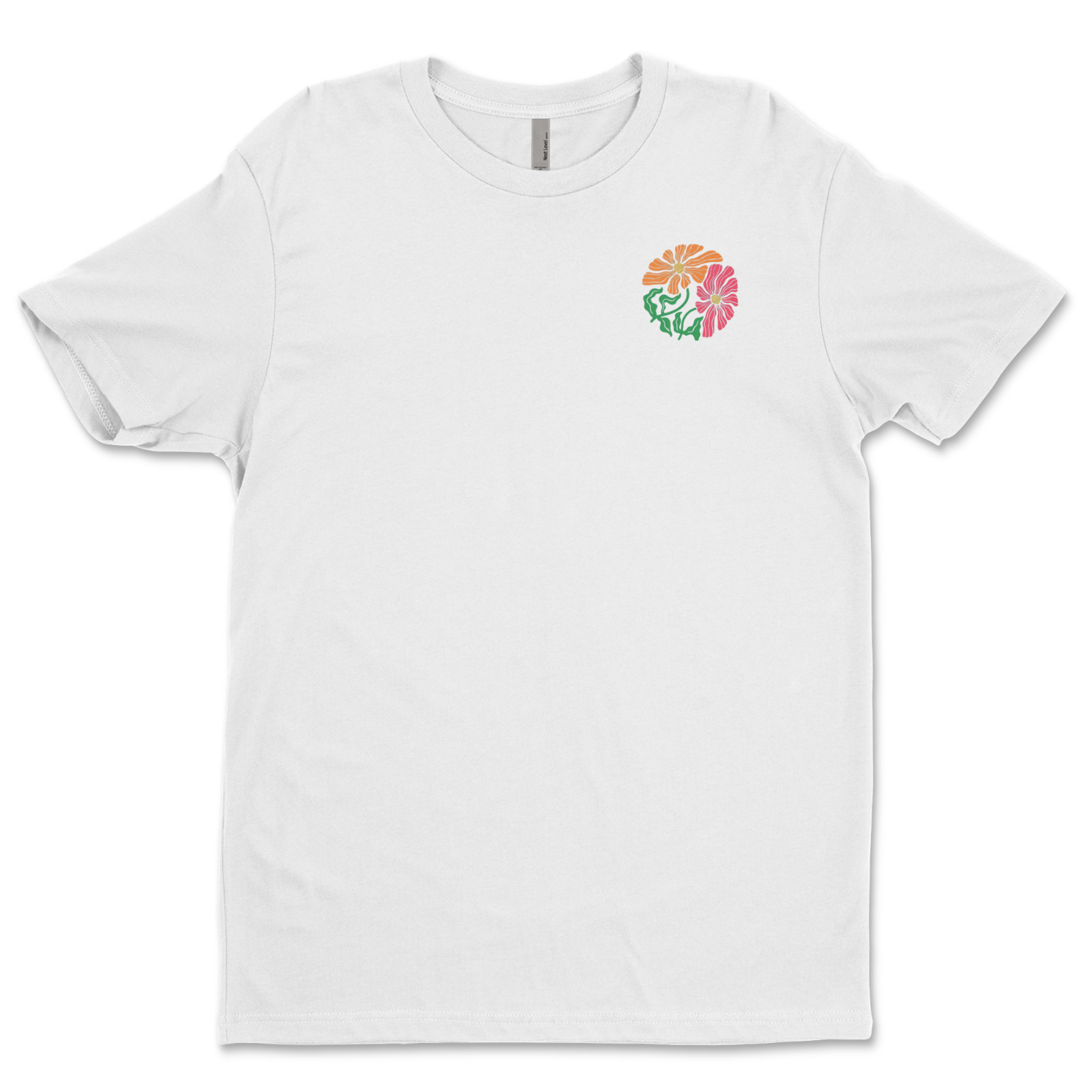 DTF flowers/ Custom Unisex Soft Style T-Shirts, Next Level- Cotton