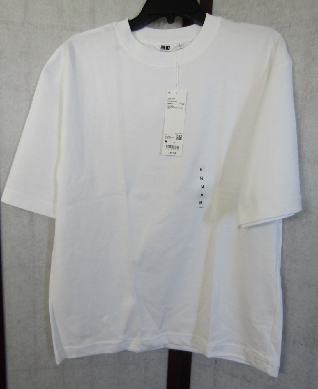 NWT UNIQLO Airism Cotton Crew Neck Oversized White Cotton T-Shirt Men’s M