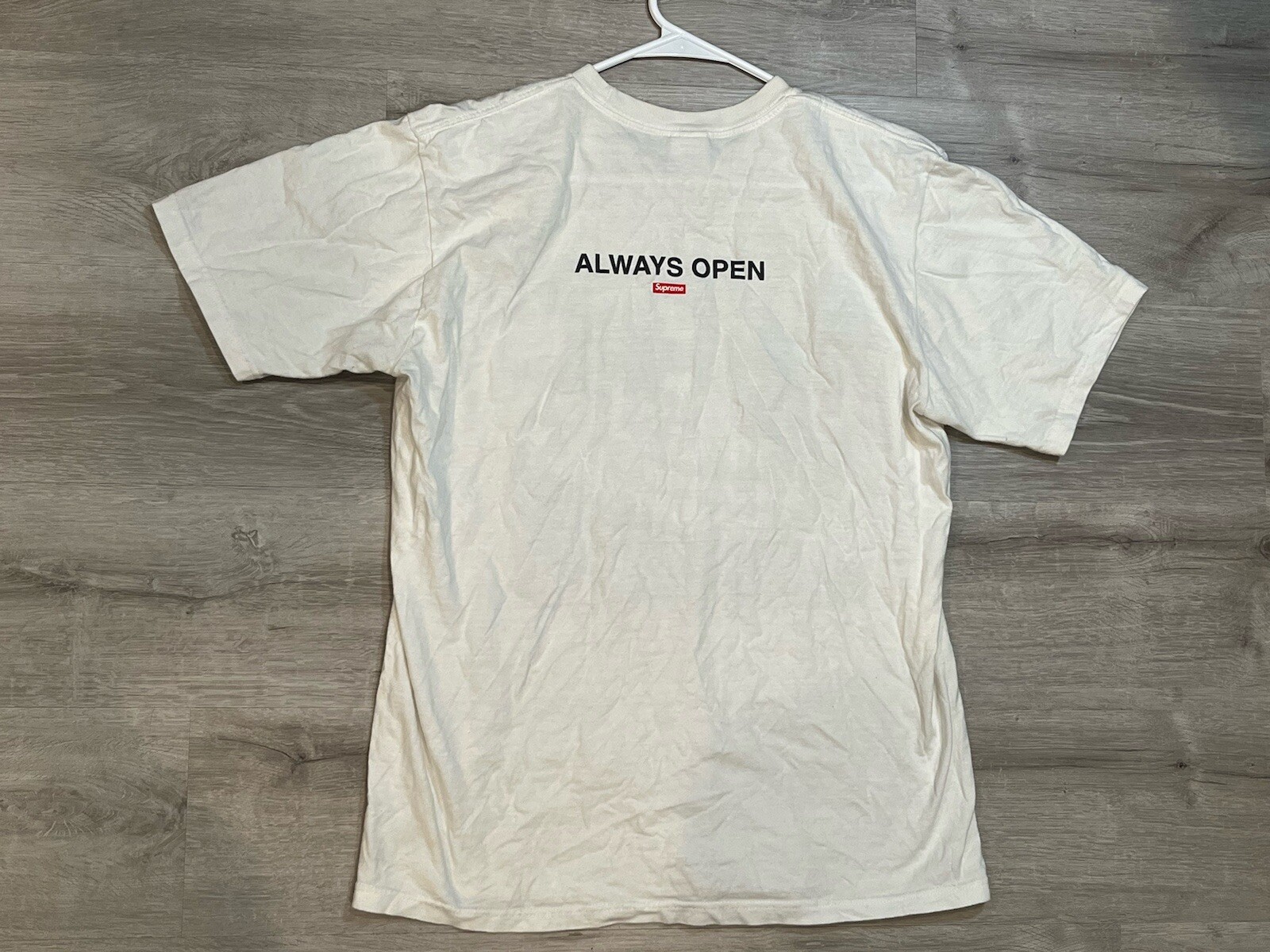 SS22 SUPREME GAS ALWAYS OPEN BOX LOGO TEE T SHIRT WHITE SZ Medium