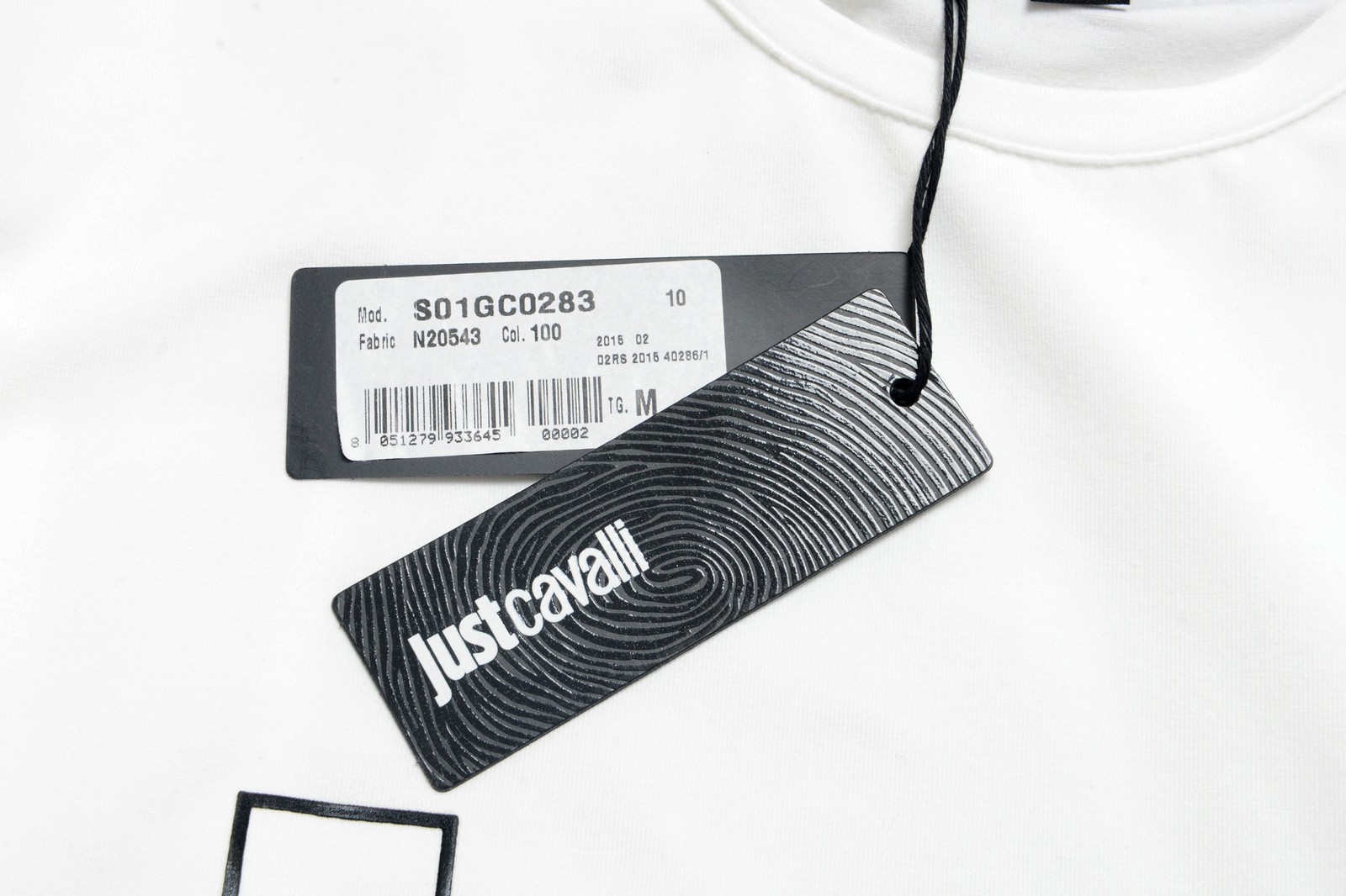 Just Cavalli Men’s White Graphic Print Crewneck T-Shirt US 2XL IT 56