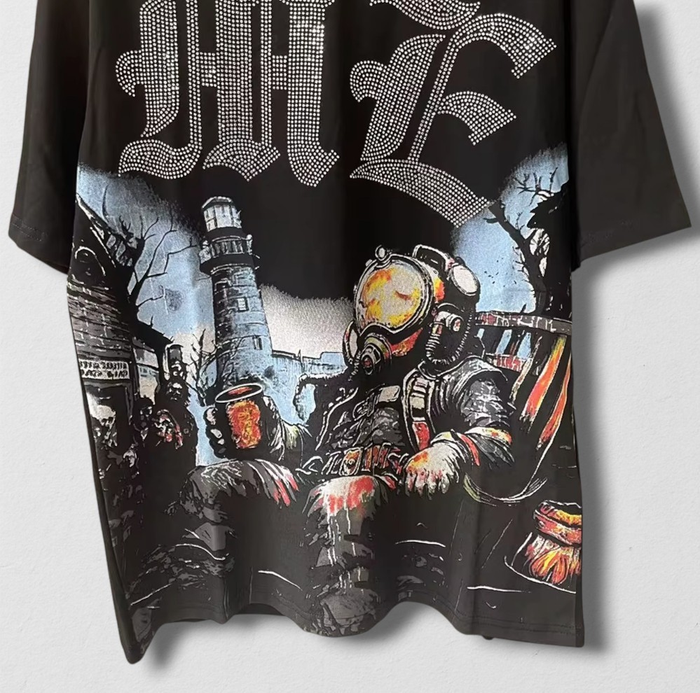 Mixed Emotion Mens T-Shirt Tee “Astronaut” Rhinestone Short Sleeve | Small-Large