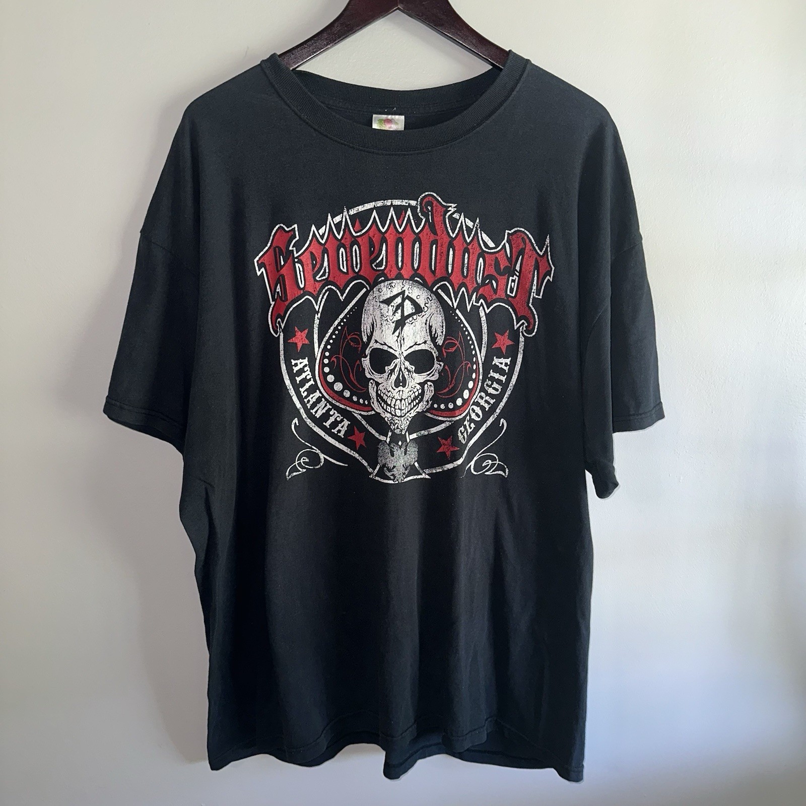Sevendust Band T-Shirt Black Skull Graphic Atlanta Georgia Men’s XL 25×30 Y2K