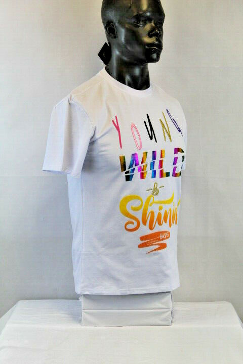 BKYS S/S YOUNG WILD SHININ GRAPHIC T-SHIRT WHITE/MULTICOLOR T116DTWHT