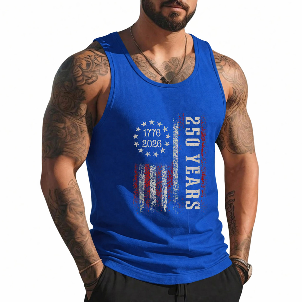 250 Years of Freedom 1776 2026 American Flag 4 July Vintage Tank Top
