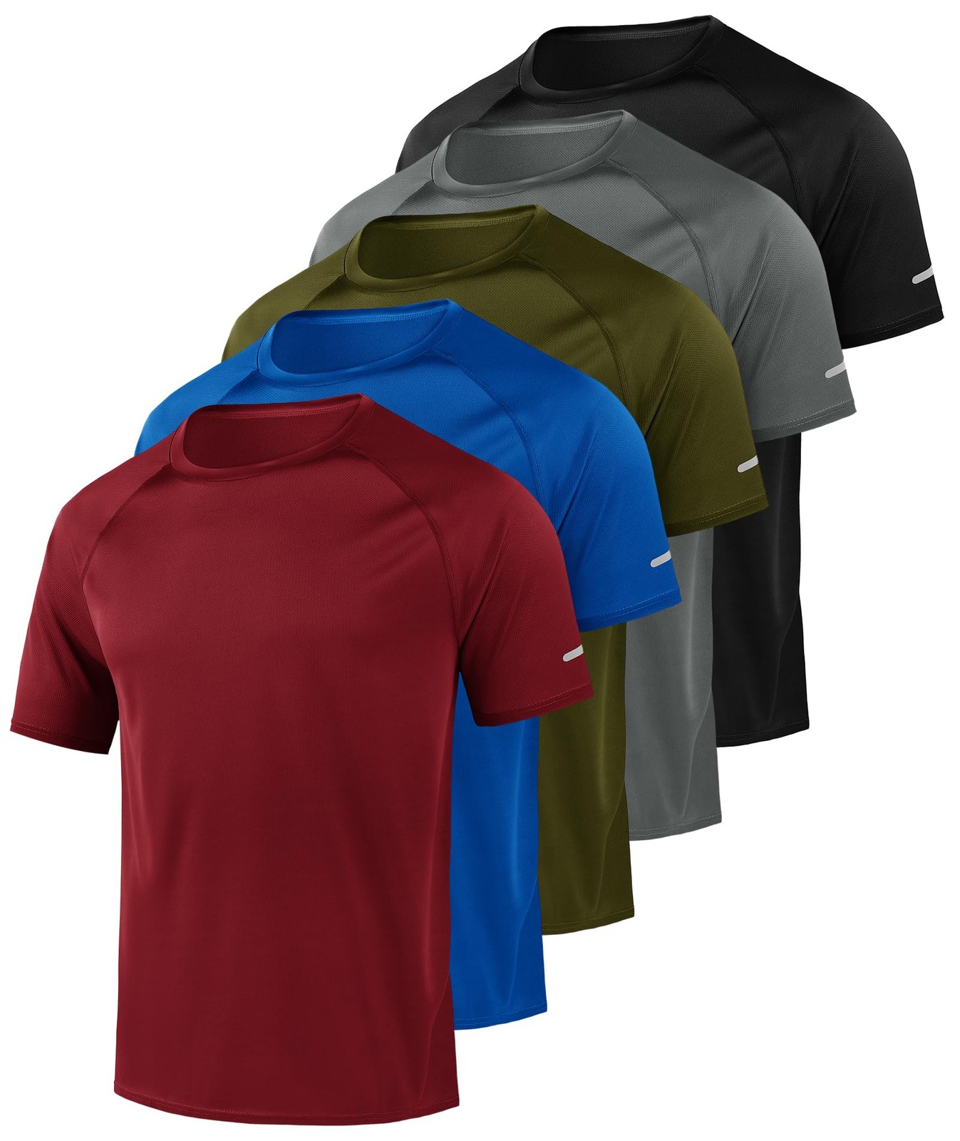 5 Pack Workout Shirts for Men Mesh Fast Dry Gym Shirts Moisture Wicking Short…