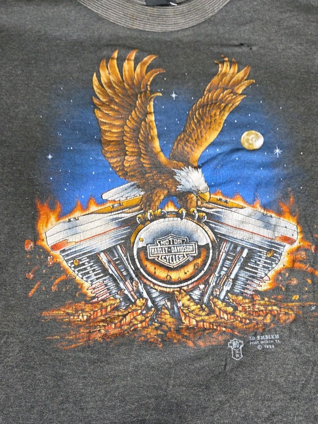 VTG Y2K T-Shirt Lot OF 12 Harley Davidson 3D Emblem Lightning Thunder Mens L-2XL