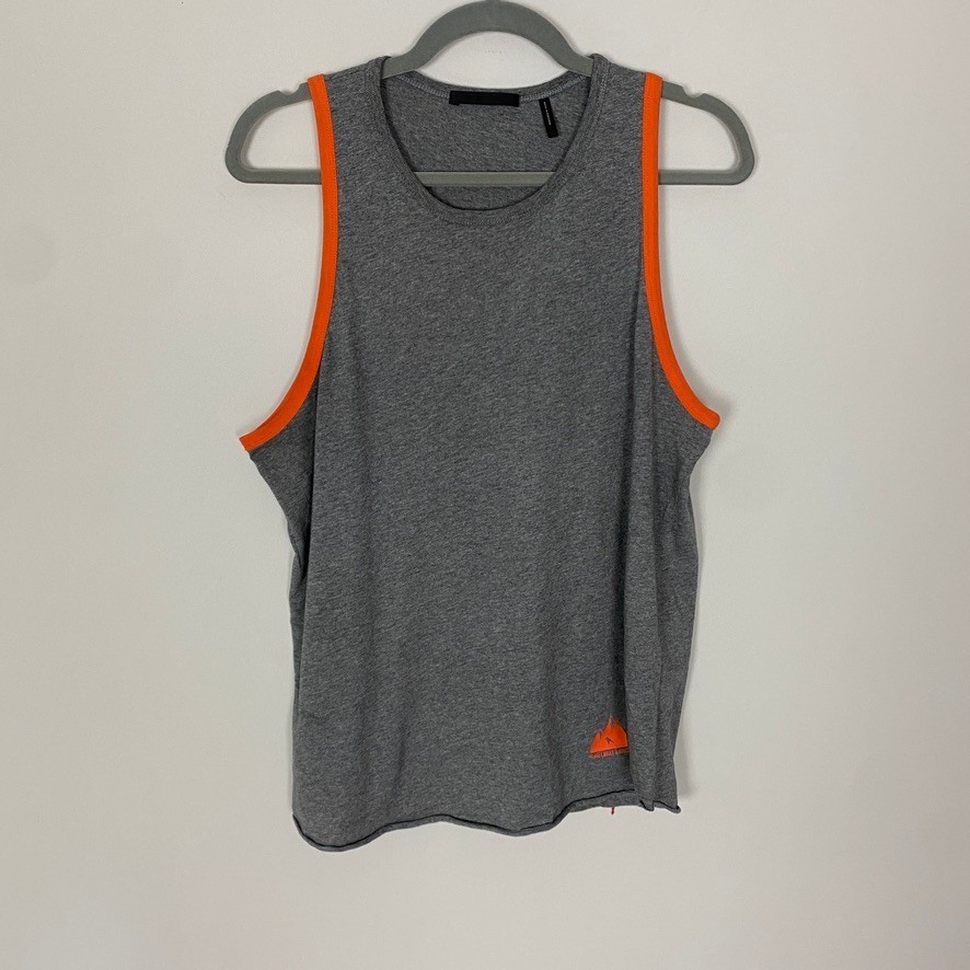Helmut Lang Mountain Logo Tank Top Mens Small Grey Workout Muscle HIking