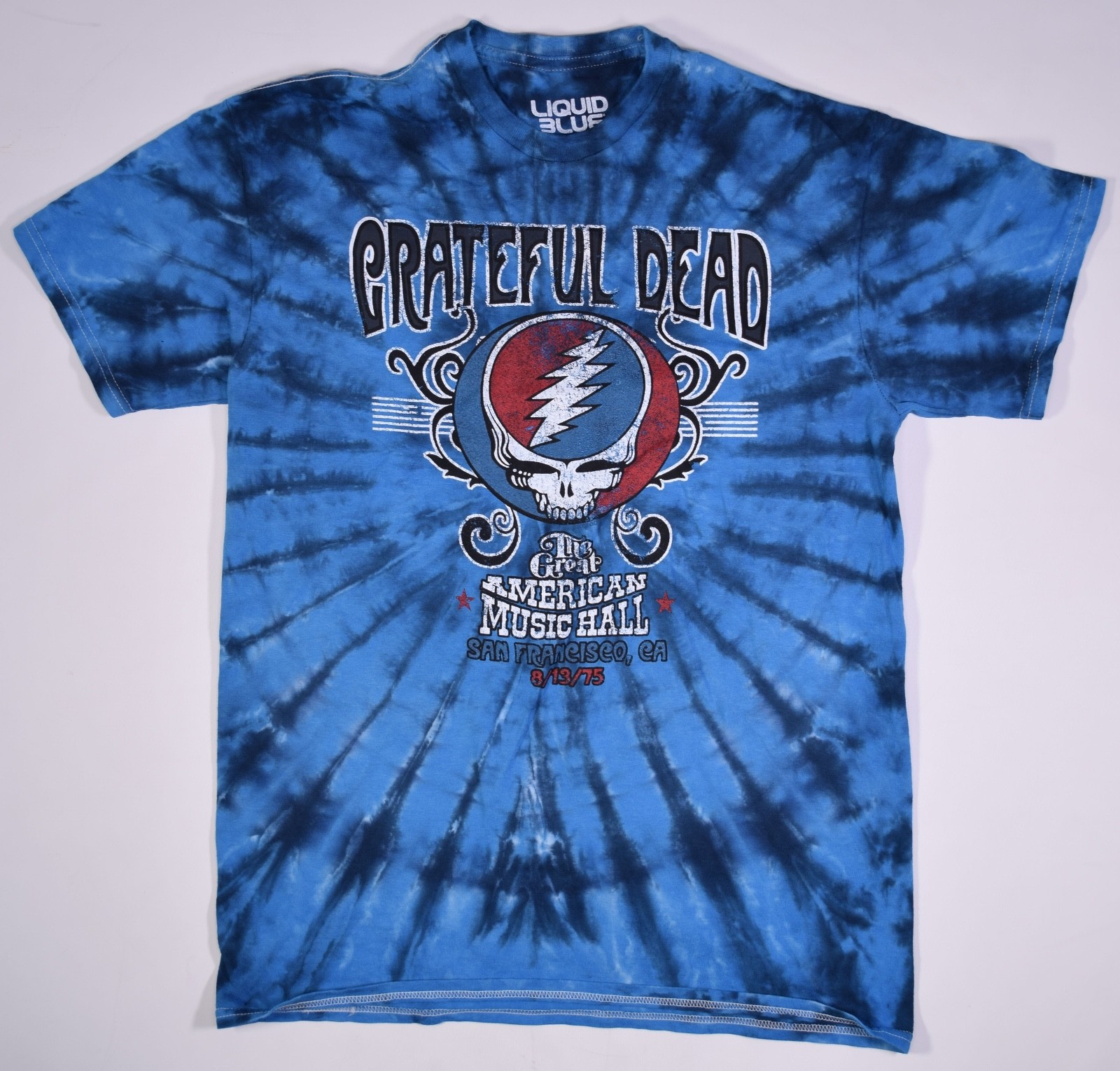 GRATEFUL DEAD-AMERICAN MUSIC HALL-SYF-Bl TIE DYE T-SHIRT S,M,L,XL,2X Garcia LMTD