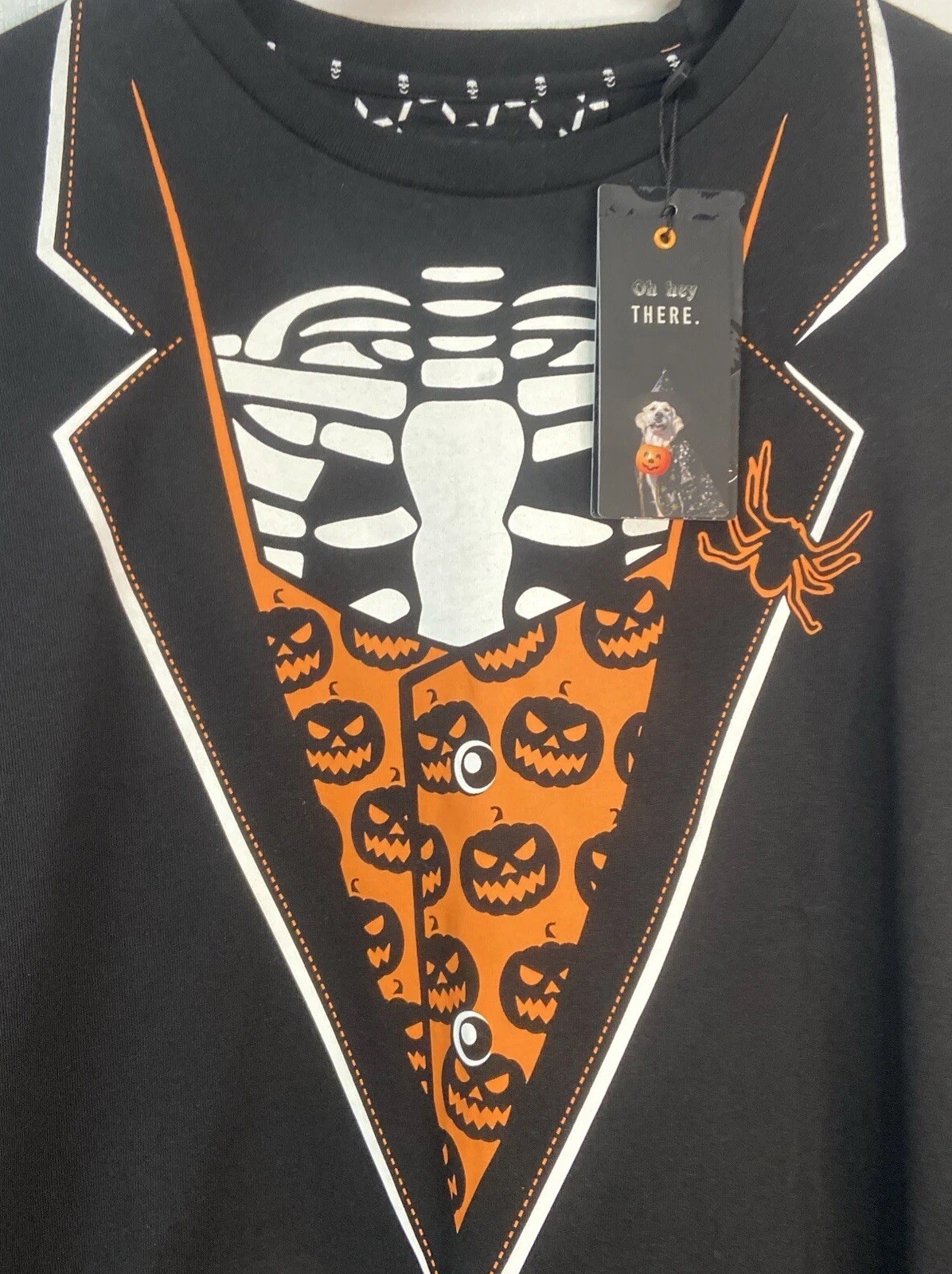NEW Denim & Flower Skeleton Tuxedo Mens M Long Sleeve Shirt Spider Halloween
