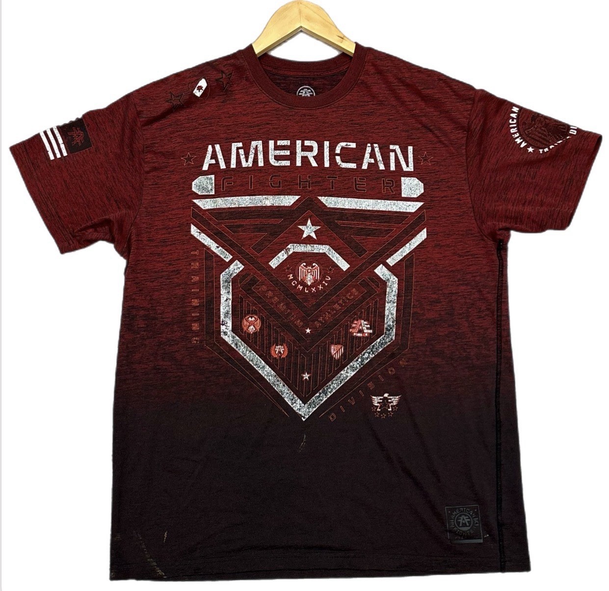AMERICAN FIGHTER Men’s T-Shirt CRYSTAL RIVER Premium Athletic MMA Size 2XL AOP