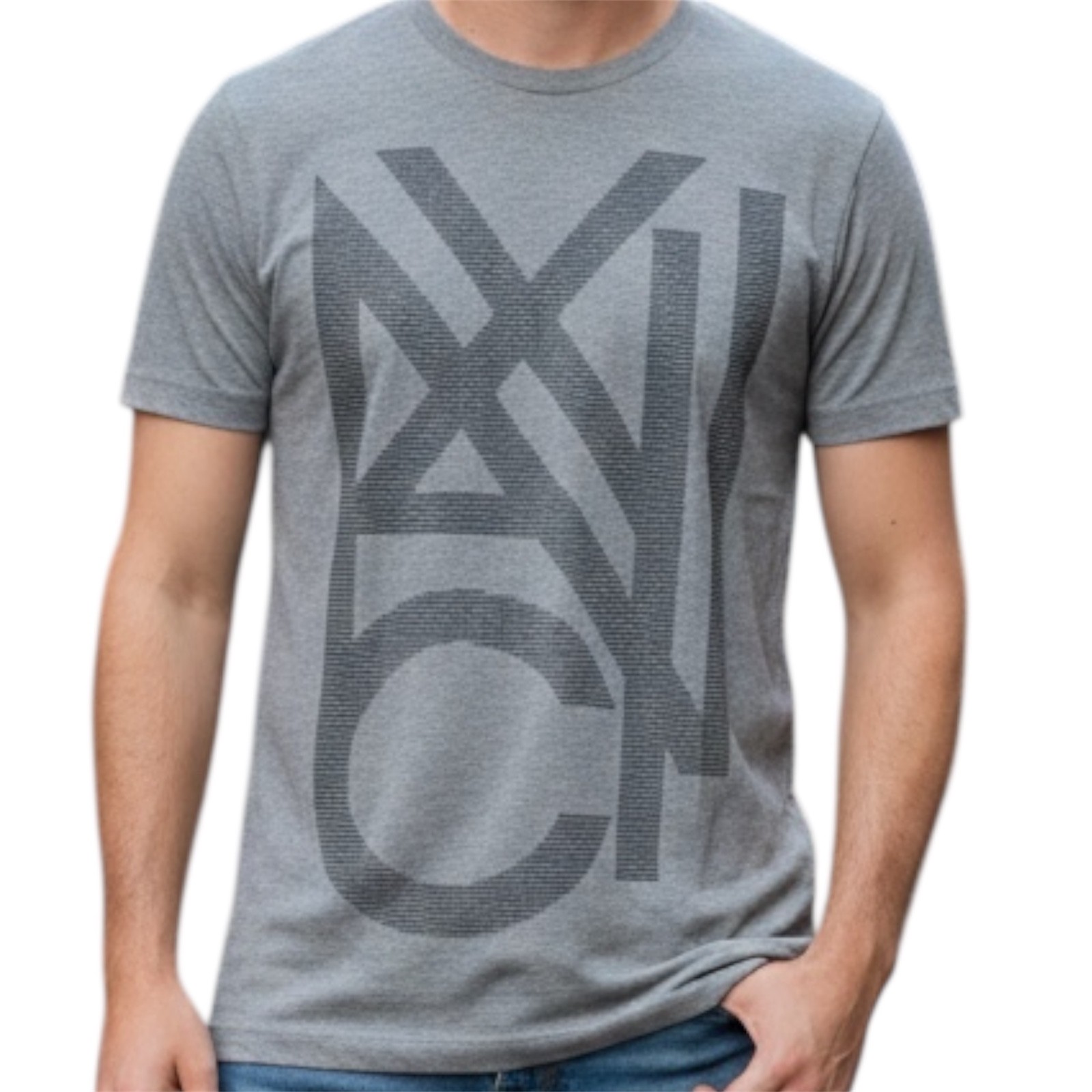 ARMANI EXCHANGE Heather Grey AX-10 Short Sleeve Slim Fit Designer T-shirt NWT