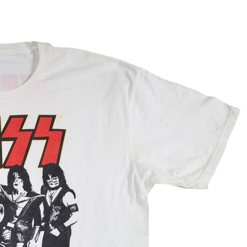 Kiss End Of The Road Mens Graphic T-Shirt White Short Sleeve Crew Neck