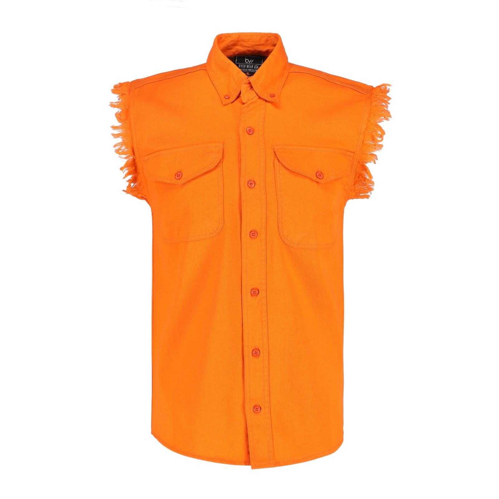 BUTTON-DOWN SLEEVELESS DENIM SHIRTS FOR MEN – 100% COTTON