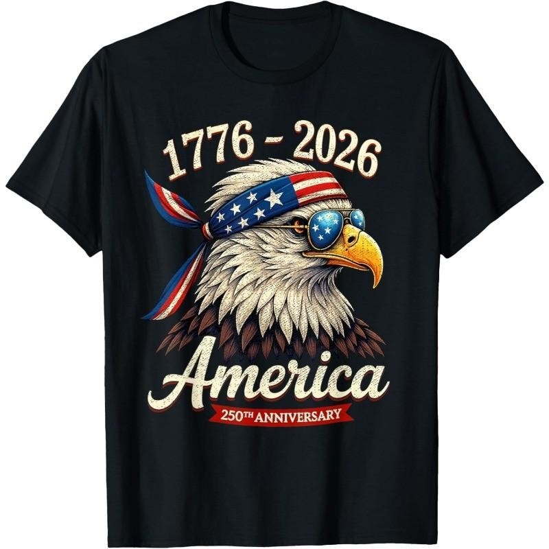 250 Years America Anniversary 1776 Bald Eagle 250th Birthday US Flag T-Shirt