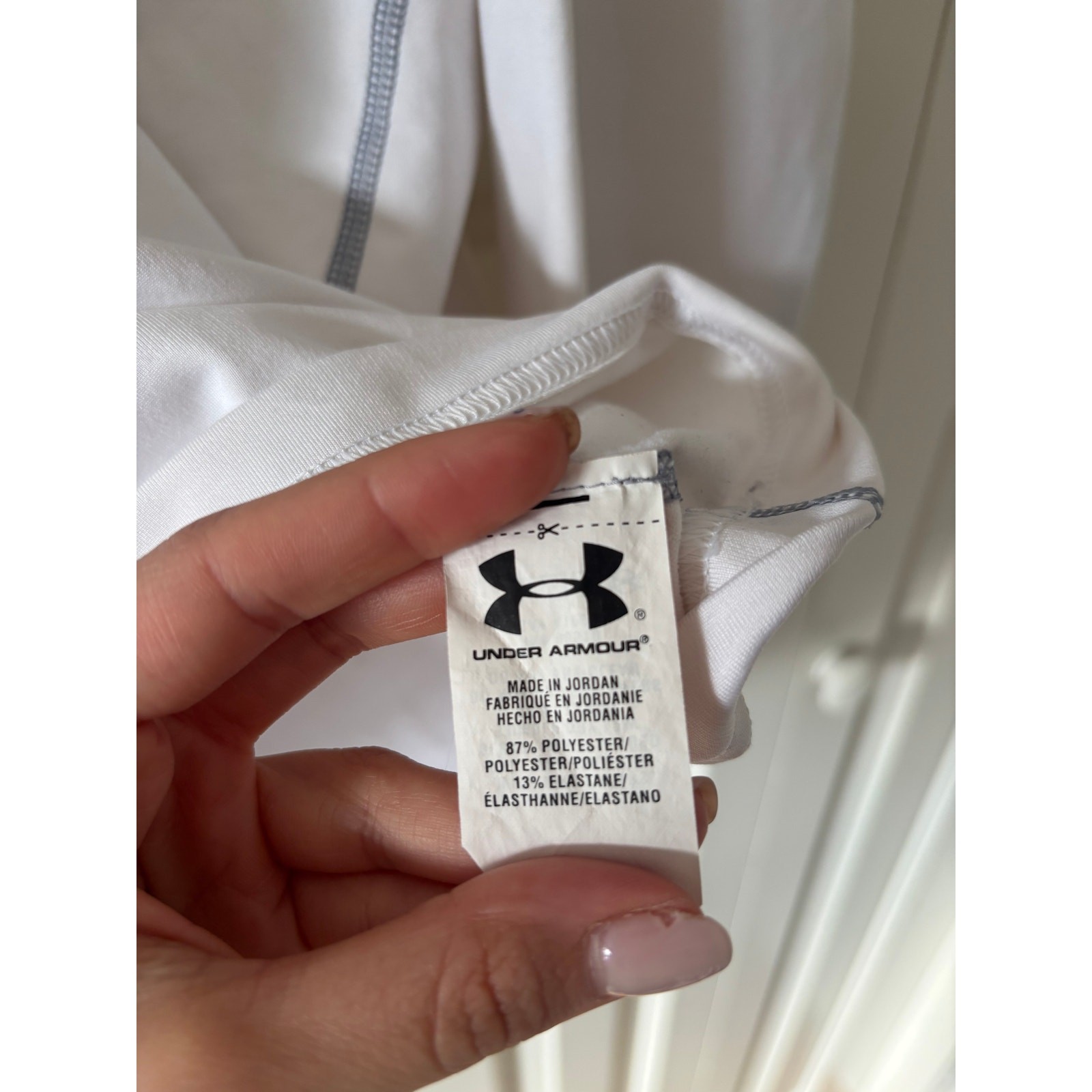 Under Armour White ColdGear Fitted Long Sleeve Top LG