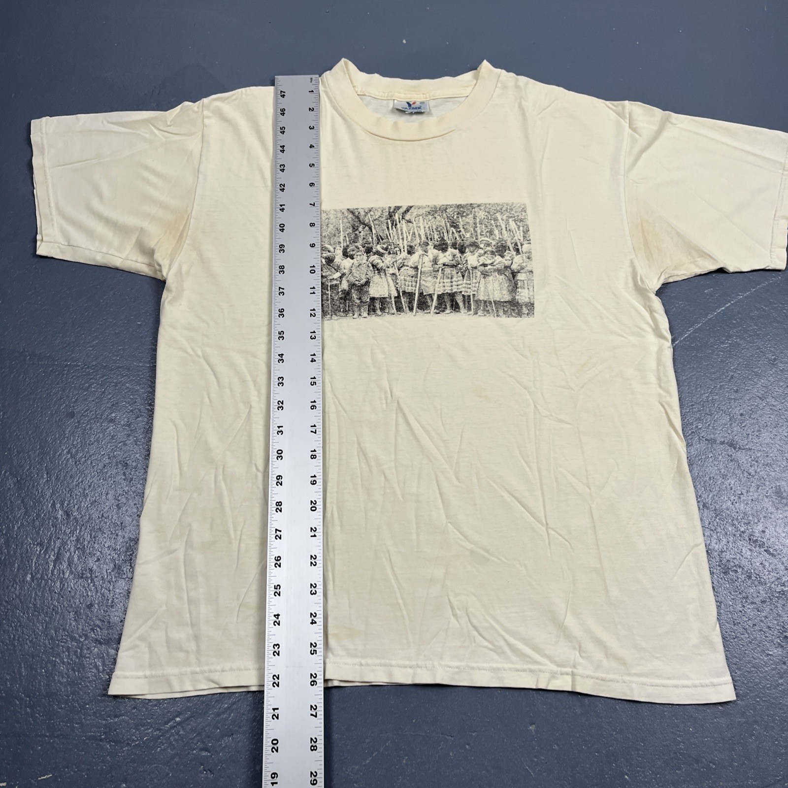 Vintage La Jornada Newspaper 17th Anniversary Tshirt 2001 Large Yellow Dbl Sided