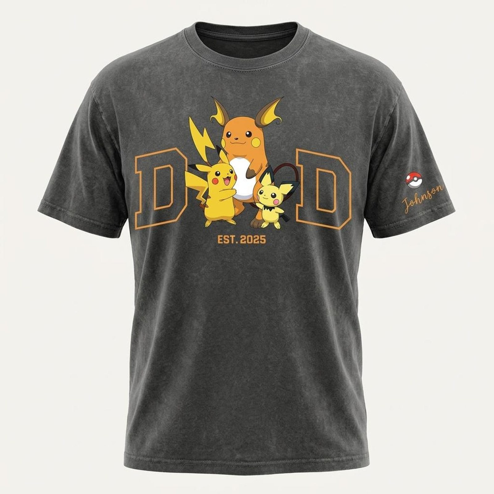 Custom Anime Dad Sweatshirt Personalized PokaDad Graphic Tee Father Gift