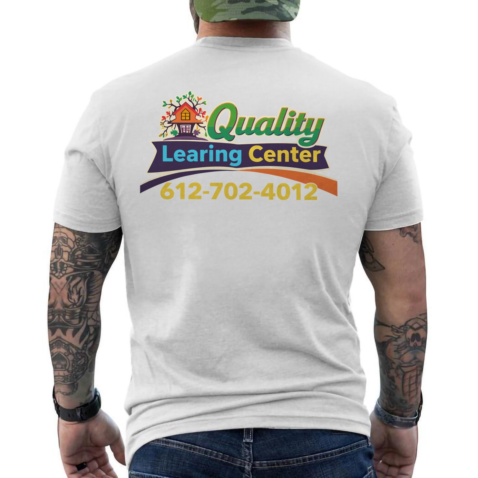 Quality Learing Center T Shirt learning somali day care Parody Education ON BACK