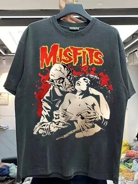 Misfits Nosferatu Graphic Short Sleeve Black Unisex Tshirt Reprint S-5XL