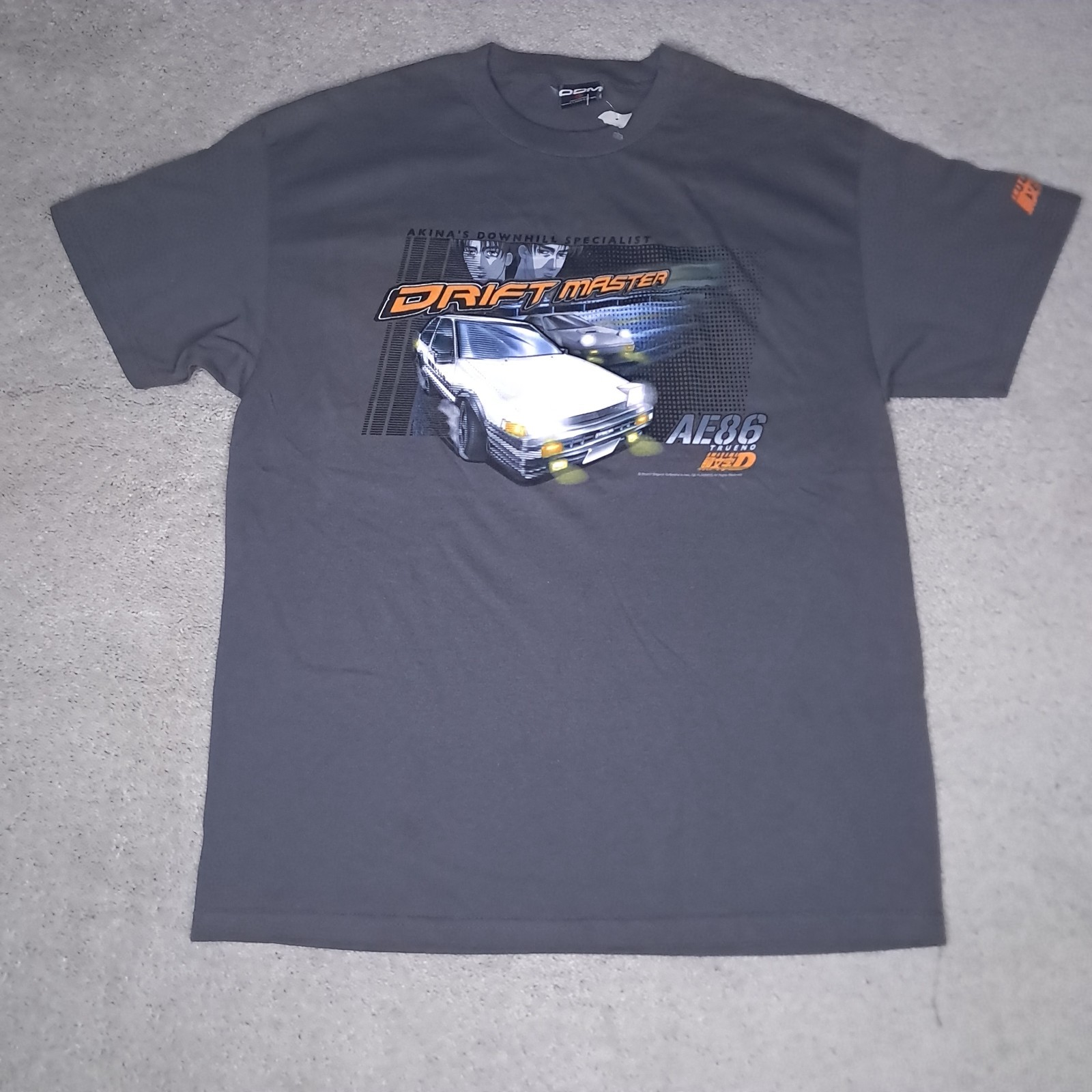 Vintage ODM Initial D Drift Master Toyota AE86 Trueno T-shirt Adult Medium Gray