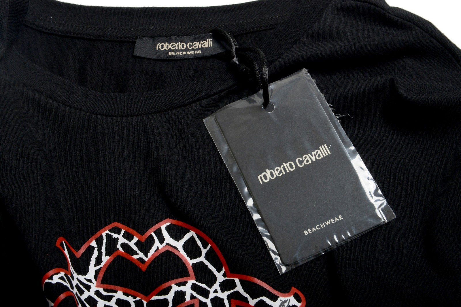 Roberto Cavalli “Beachwear” Men’s Black Graphic Print T-Shirt US 2XL IT 56