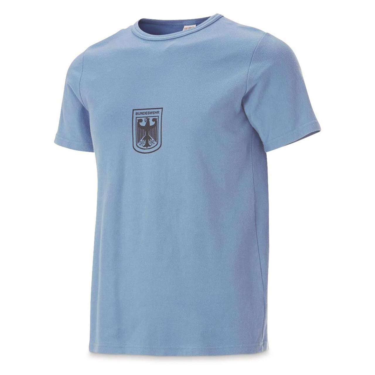 German military Blue PT shirts w/Eagle, S to XL, good to very good,free shipping
