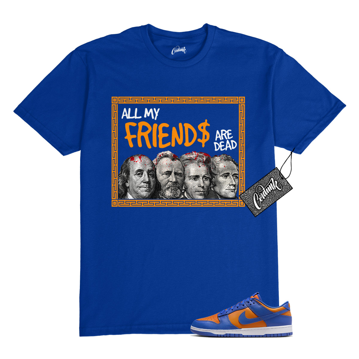 Dunk Knicks Team Royal Blue Orange Low Bright Ceramic T Shirt to Match FRIENDS