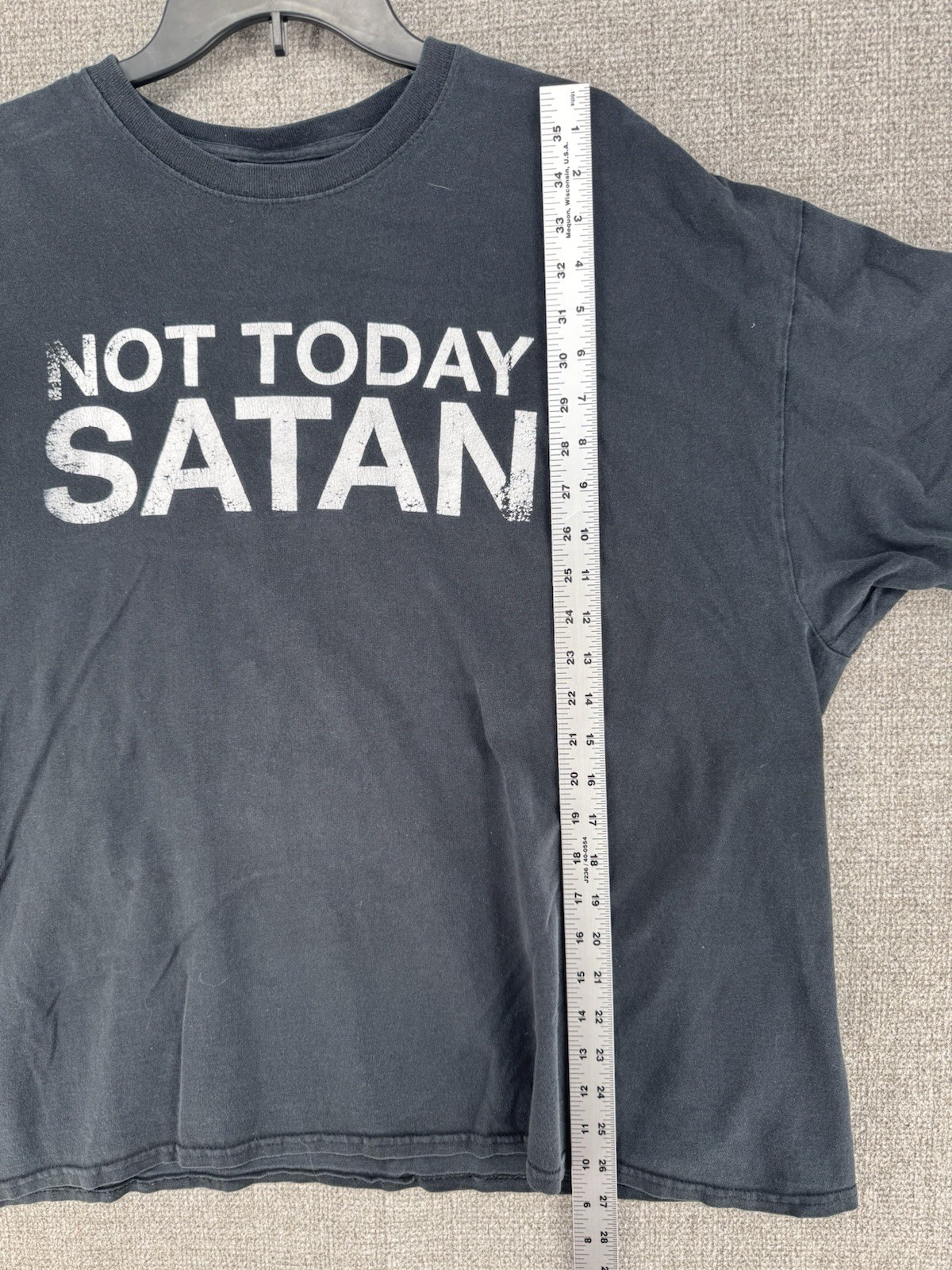 Spencer’s Unisex Not Today Satan Graphic T Shirt Black White Sz Unknown , Issues