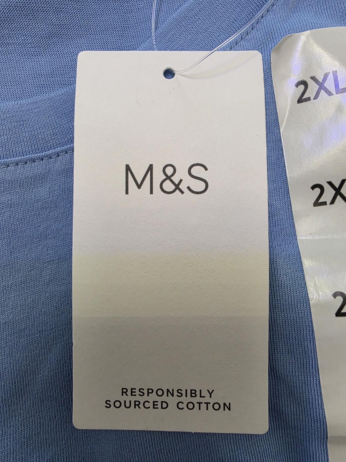 M&S Regular Fit Pure Cotton Crew Neck T-Shirt ~ LONG LENGTH ~ 2 PACK ~ Size 2XL