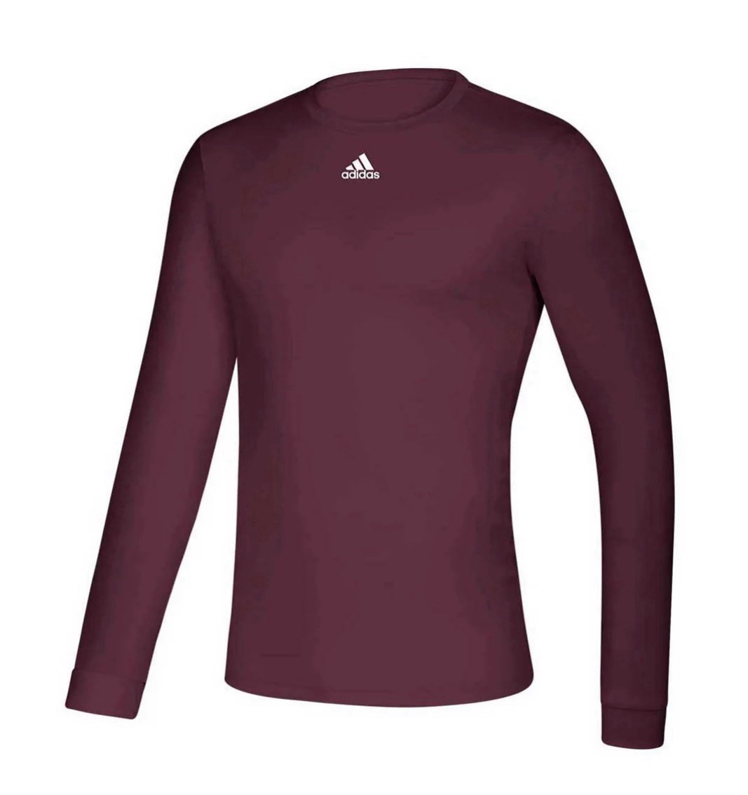 adidas Creator Long Sleeve Tee Maroon EK0128 Men’s Size 3XL-Tall New W Tags