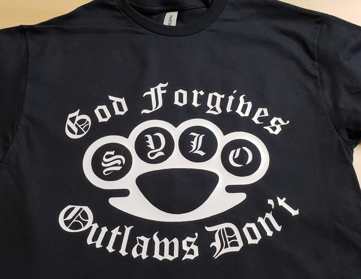 2 Sided Support your local Outlaws Biker Motorcycle MC t shirt outlaw Skull 15