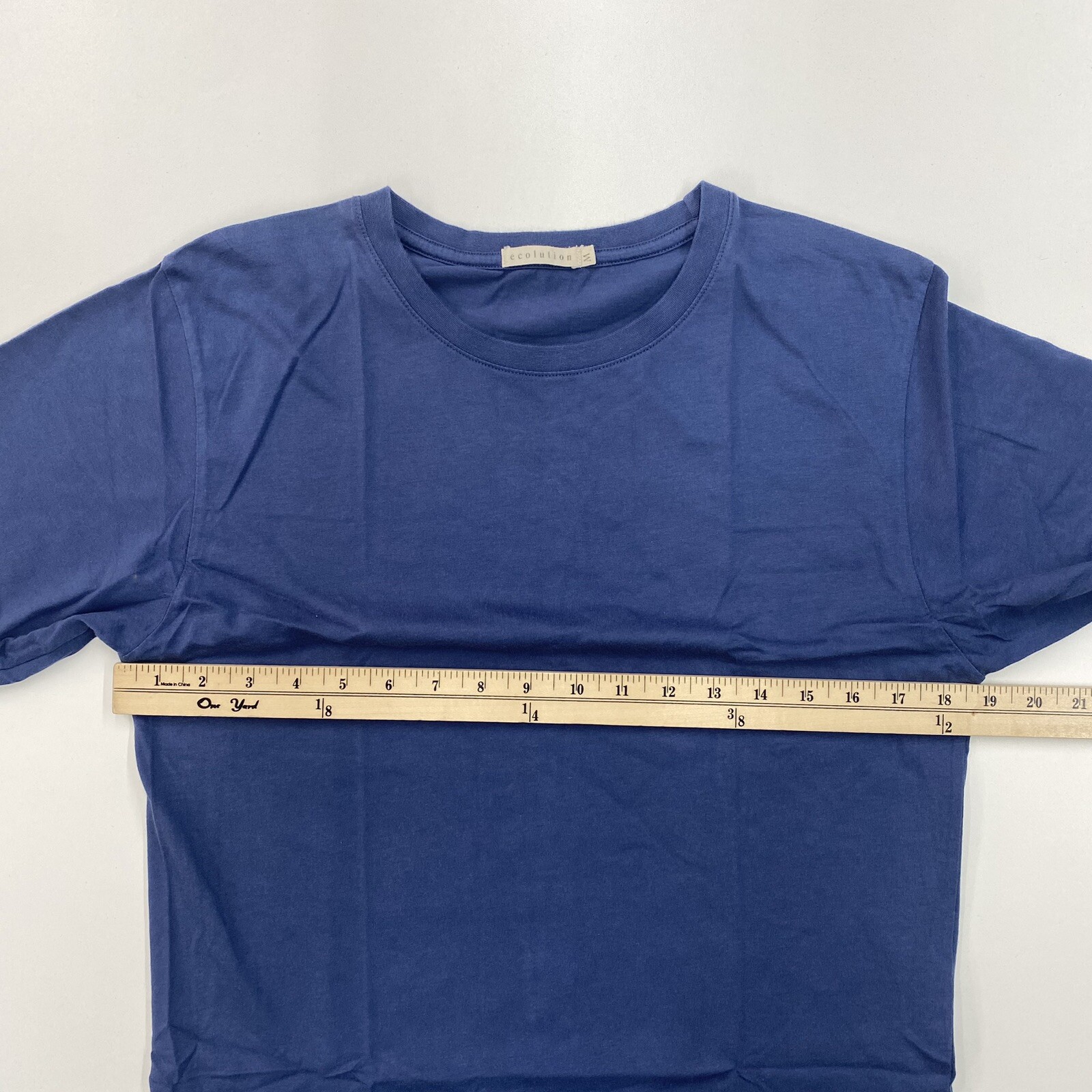 Ecolution Mens Medium Crew Neck T Shirt Blue 100% Organic Cotton