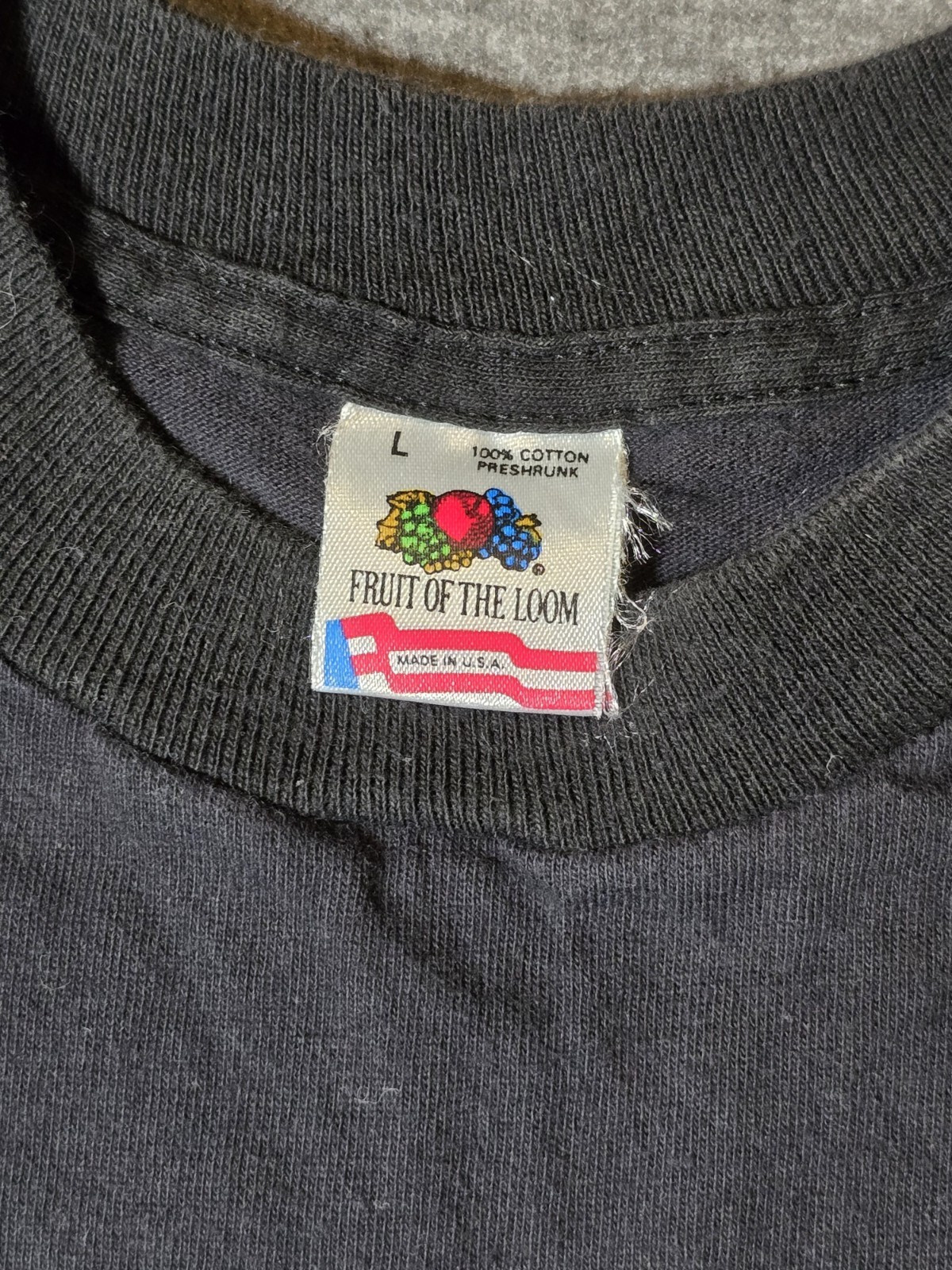 Vtg Slice shirt sz L black 1985 Fido Fido 80s USA made fruit loom 100% cotton