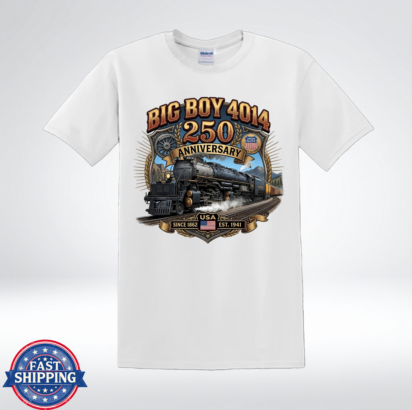 Big Boy 4014 250 Anniversary Steam Train T-Shirt