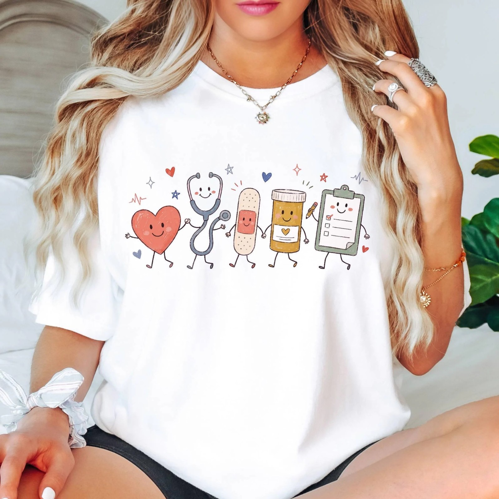 Comfort Colors Nurse Doodle Back to School Life PICU RN Healthcare T-Shirt